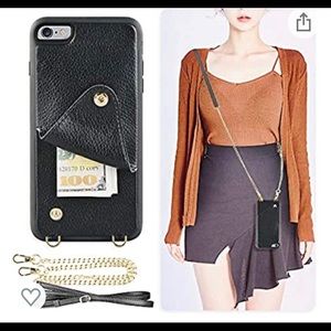 NWT iPhone wallet case with chain strap